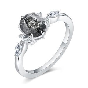 14k Sparkling Salt and Pepper Diamond Ring